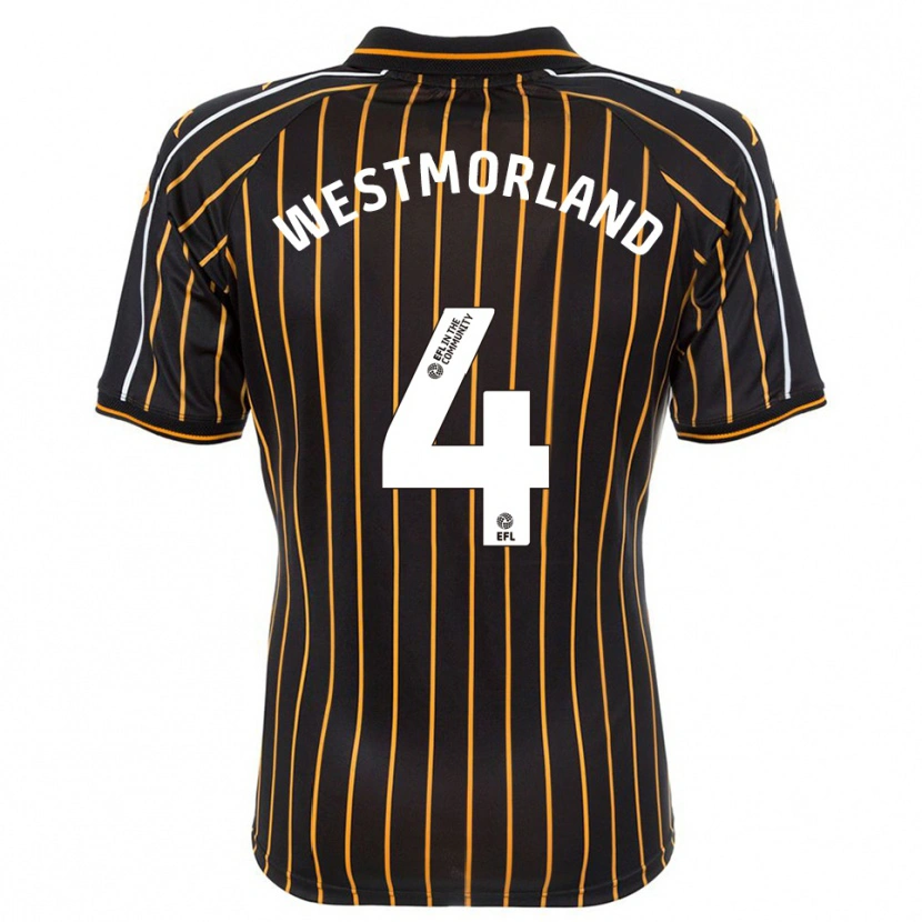 Danxen Hombre Camiseta Emma Westmorland #4 Blanco Negro 2ª Equipación 2025/26 La Camisa