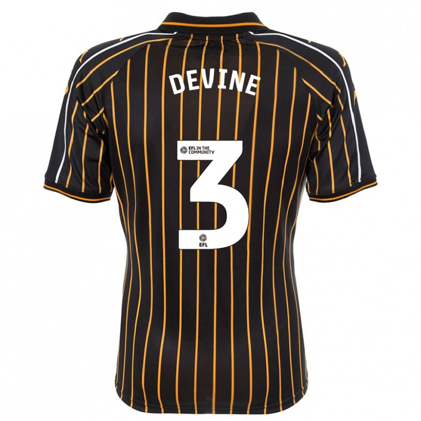 Danxen Hombre Camiseta Ed Devine #3 Blanco Negro 2ª Equipación 2025/26 La Camisa