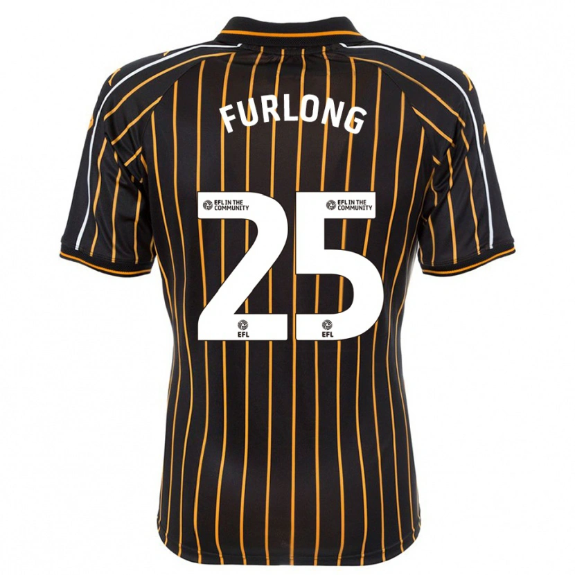Danxen Hombre Camiseta James Furlong #25 Blanco Negro 2ª Equipación 2025/26 La Camisa