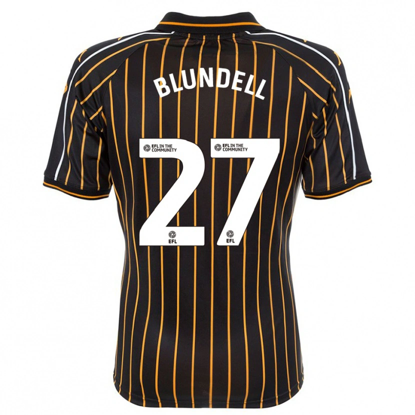 Danxen Hombre Camiseta Maddie Blundell #27 Blanco Negro 2ª Equipación 2025/26 La Camisa