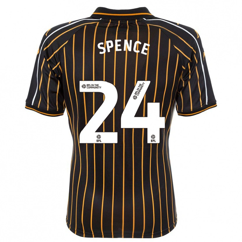 Danxen Hombre Camiseta Emily Spence #24 Blanco Negro 2ª Equipación 2025/26 La Camisa