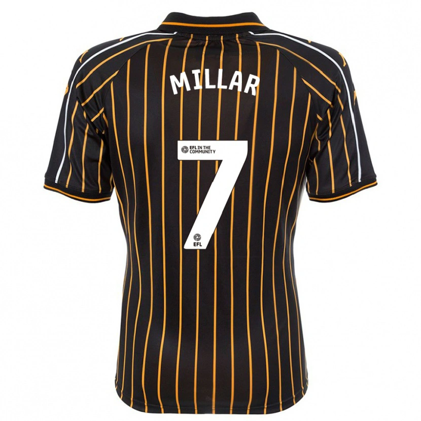 Danxen Hombre Camiseta Liam Millar #7 Blanco Negro 2ª Equipación 2025/26 La Camisa