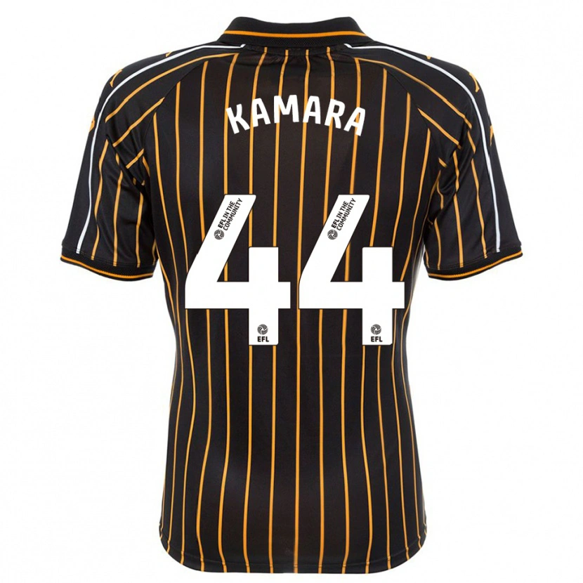 Danxen Hombre Camiseta Abu Kamara #44 Blanco Negro 2ª Equipación 2025/26 La Camisa