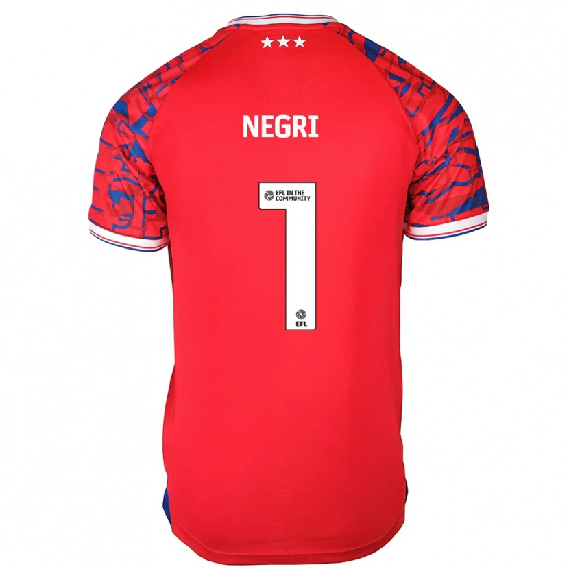 Danxen Hombre Camiseta Natalia Negri #1 Rojo Azul 2ª Equipación 2025/26 La Camisa