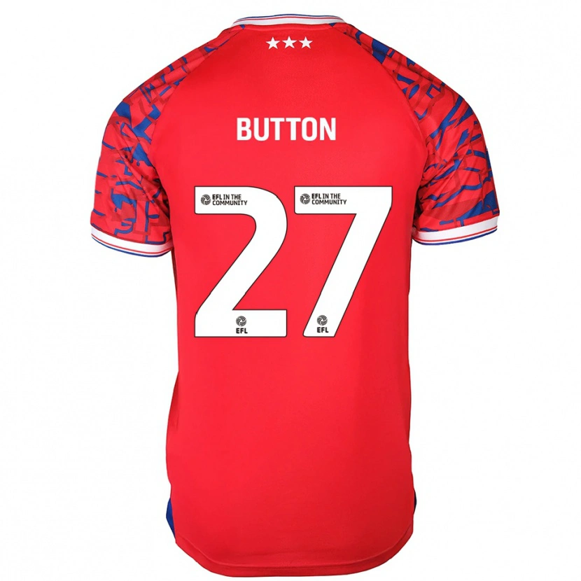 Danxen Hombre Camiseta David Button #27 Rojo Azul 2ª Equipación 2025/26 La Camisa