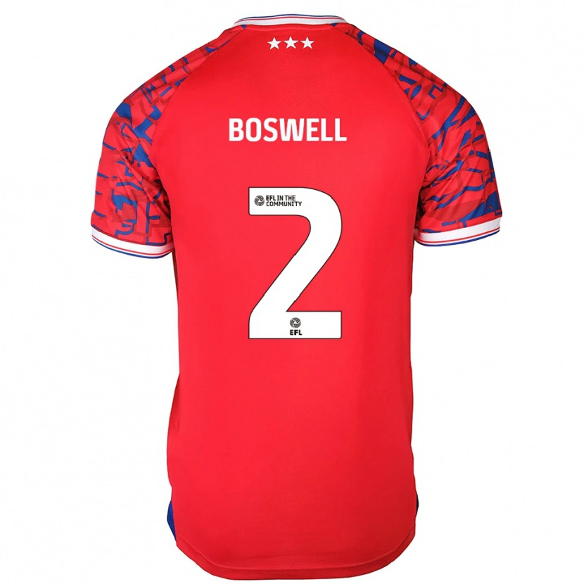 Danxen Hombre Camiseta Maria Boswell #2 Rojo Azul 2ª Equipación 2025/26 La Camisa