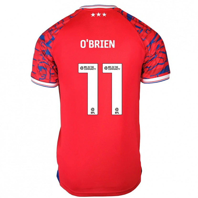 Danxen Hombre Camiseta Lucy O'brien #11 Rojo Azul 2ª Equipación 2025/26 La Camisa