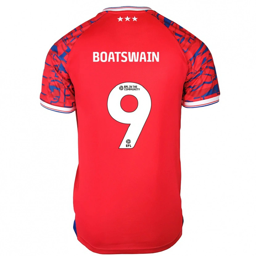 Danxen Hombre Camiseta Ashley Boatswain #9 Rojo Azul 2ª Equipación 2025/26 La Camisa