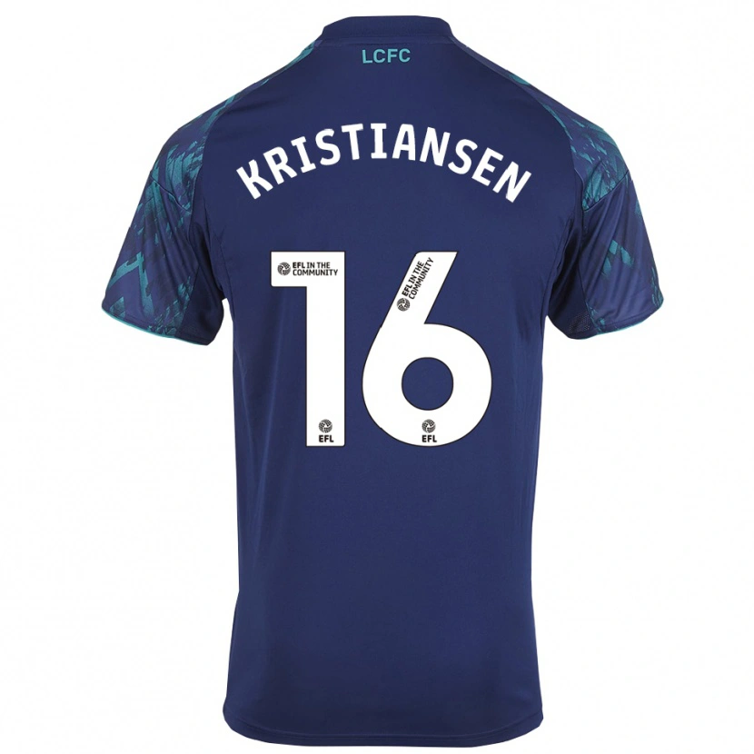 Danxen Hombre Camiseta Victor Kristiansen #16 Azul Marino Verde Blanco 2ª Equipación 2025/26 La Camisa