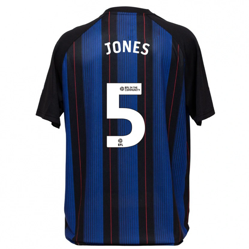 Danxen Hombre Camiseta Alfie Jones #5 Azul Negro 2ª Equipación 2025/26 La Camisa