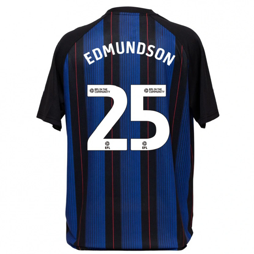Danxen Hombre Camiseta George Edmundson #25 Azul Negro 2ª Equipación 2025/26 La Camisa