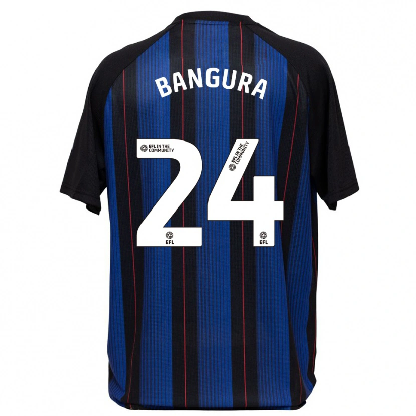 Danxen Hombre Camiseta Alex Bangura #24 Azul Negro 2ª Equipación 2025/26 La Camisa