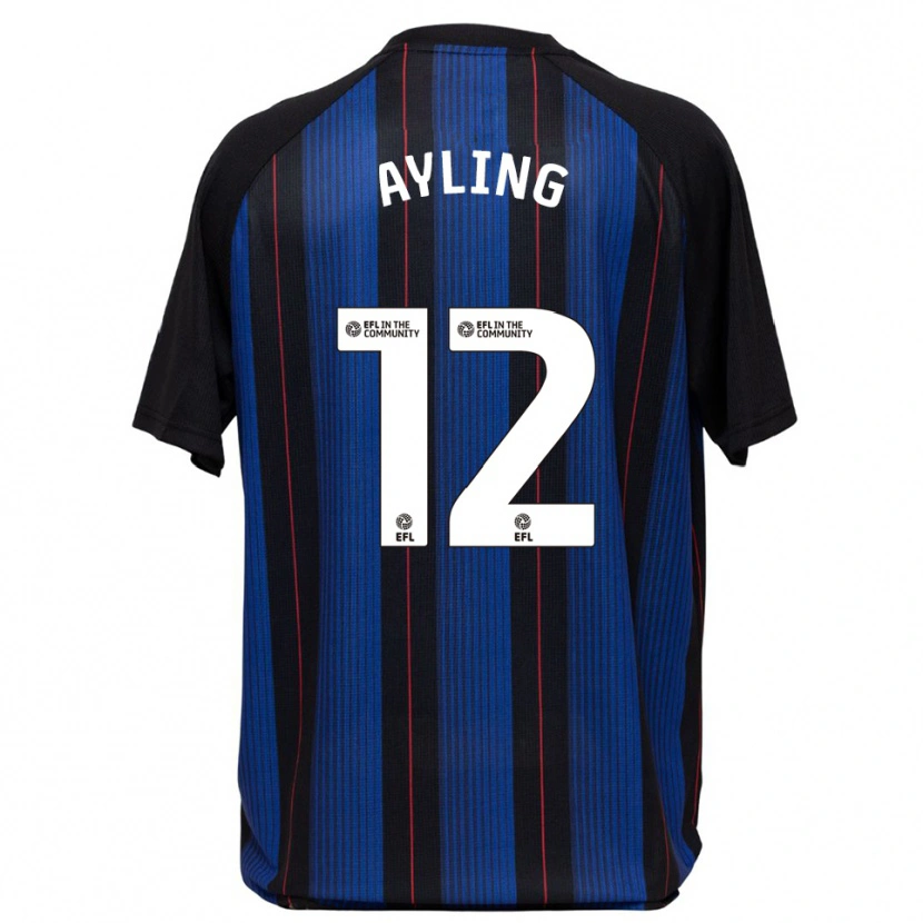 Danxen Hombre Camiseta Luke Ayling #12 Azul Negro 2ª Equipación 2025/26 La Camisa