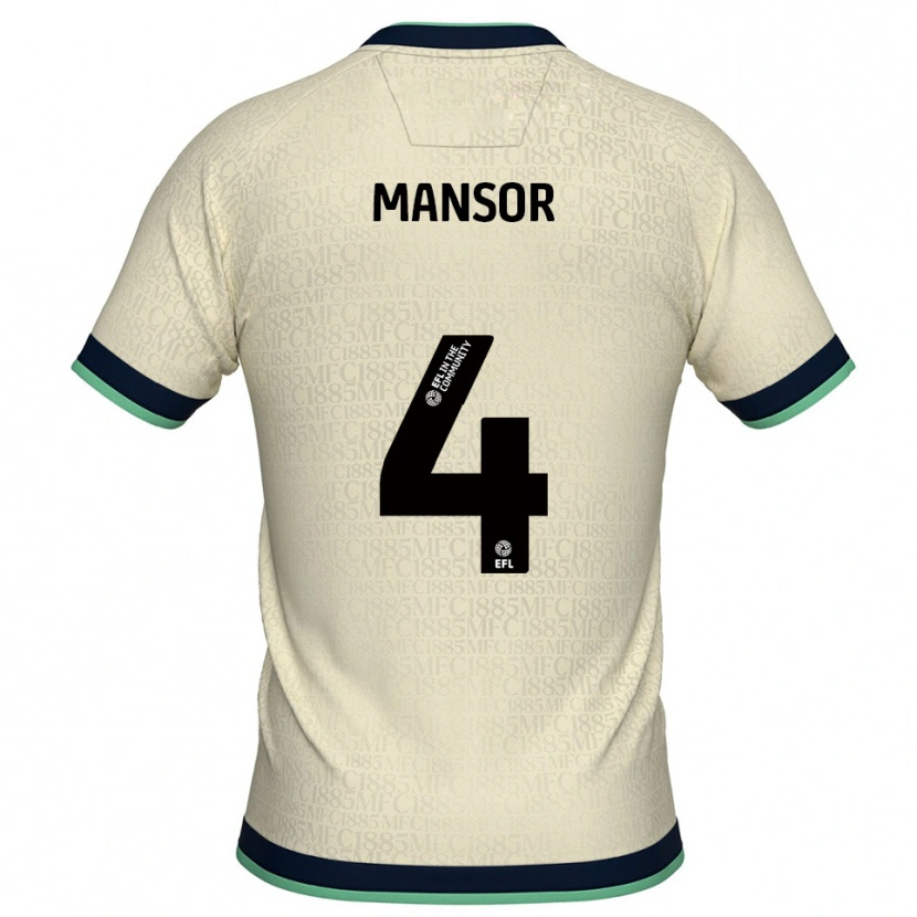 Danxen Hombre Camiseta Elias Mansor #4 Champán Azul Marino 2ª Equipación 2025/26 La Camisa