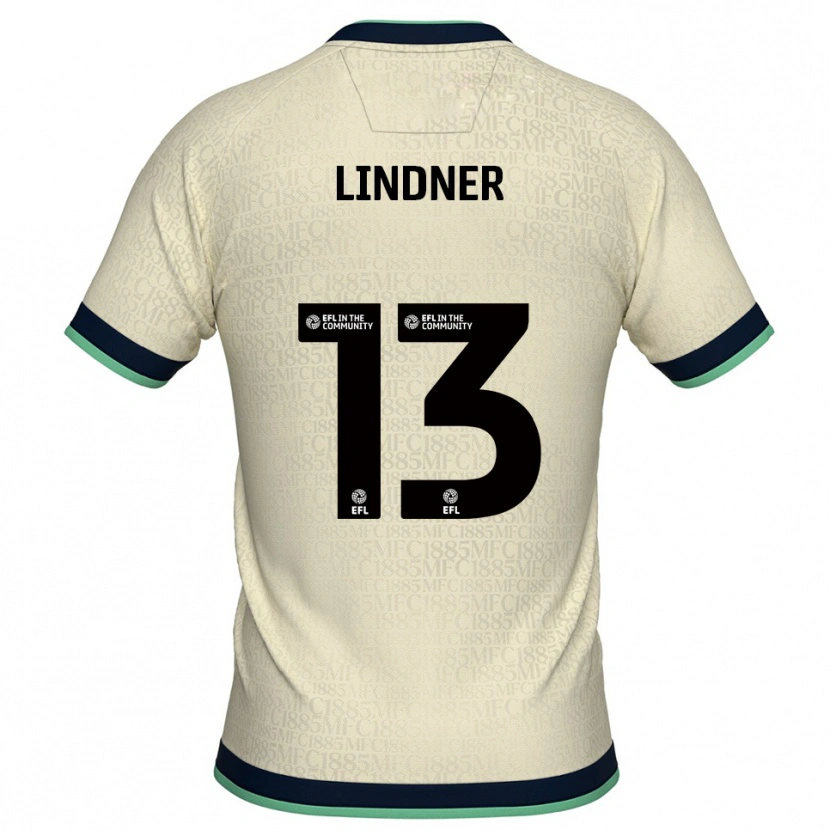 Danxen Hombre Camiseta Caspar Lindner #13 Champán Azul Marino 2ª Equipación 2025/26 La Camisa