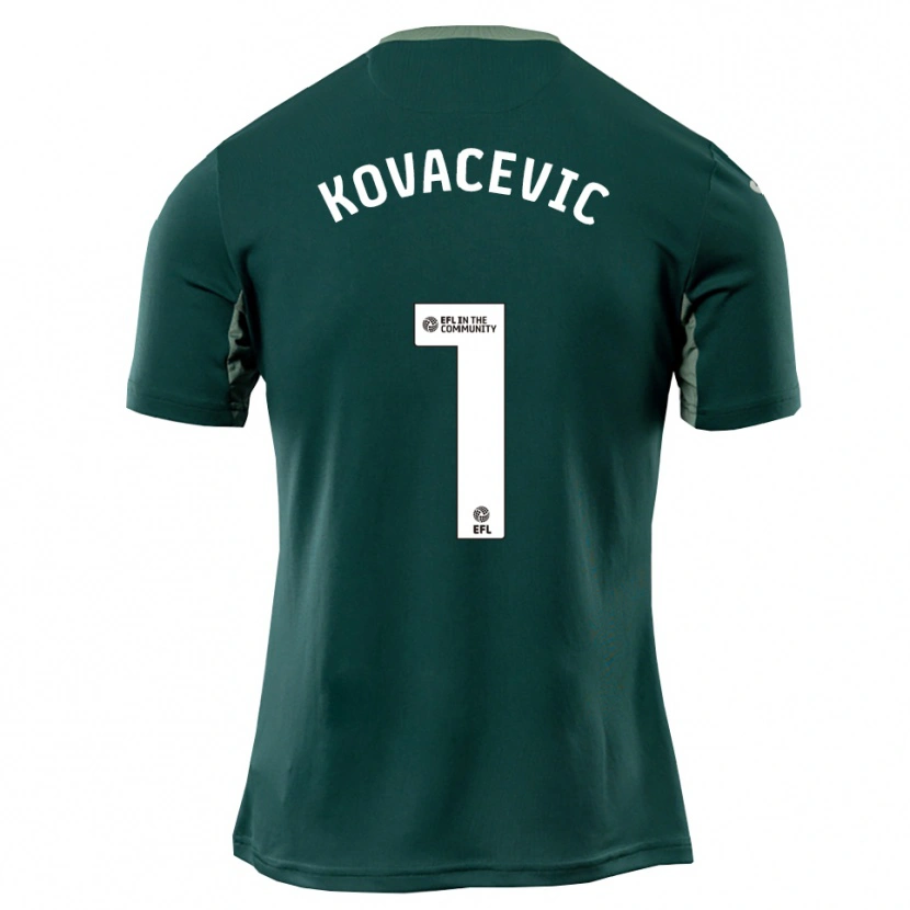 Danxen Hombre Camiseta Vladan Kovačević #1 Verde Blanco Púrpura 2ª Equipación 2025/26 La Camisa