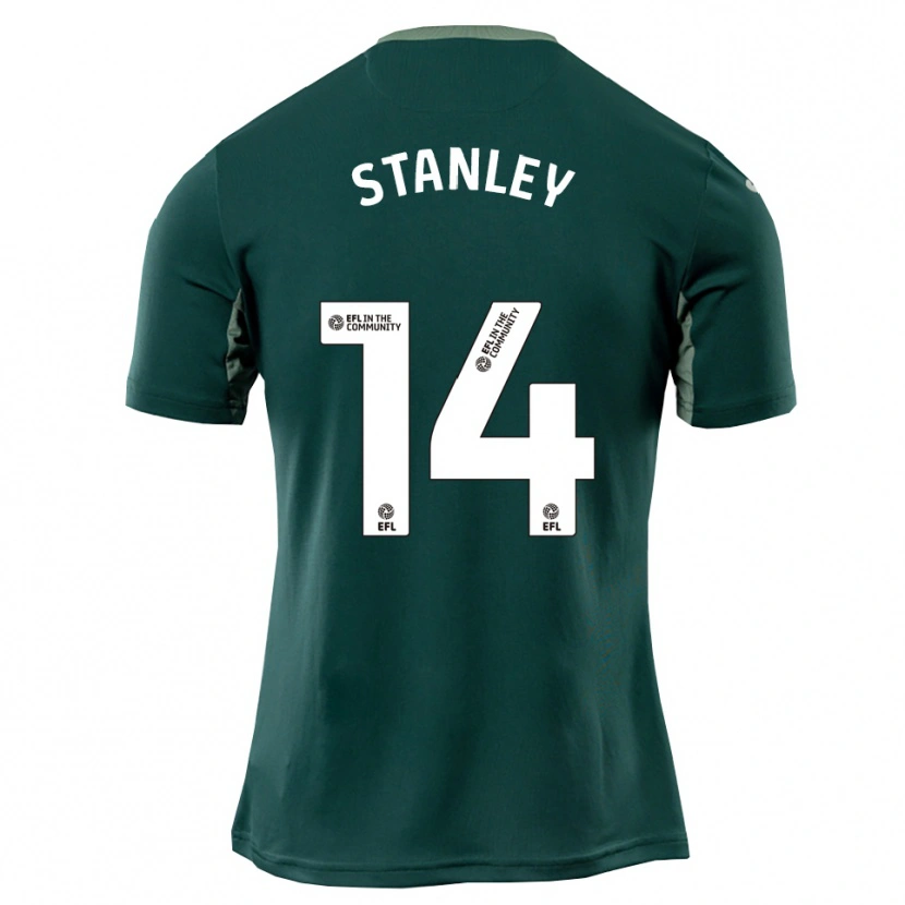 Danxen Hombre Camiseta Kathryn Stanley #14 Verde Blanco Púrpura 2ª Equipación 2025/26 La Camisa