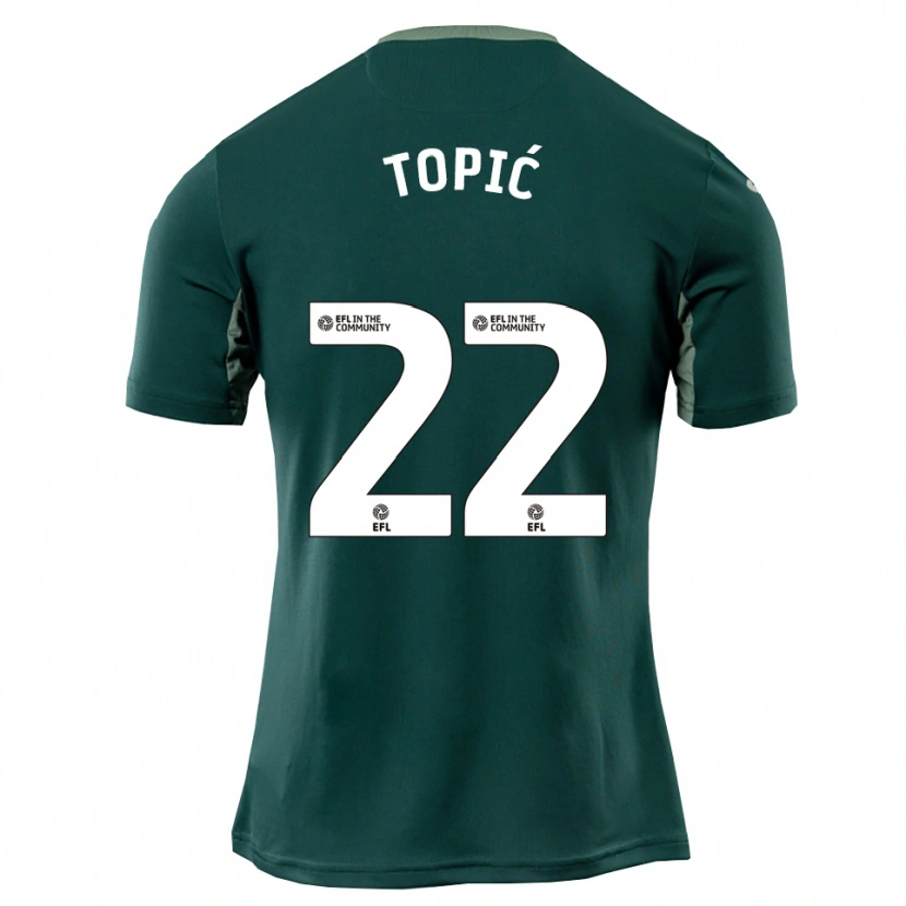 Danxen Hombre Camiseta Mirko Topić #22 Verde Blanco Púrpura 2ª Equipación 2025/26 La Camisa