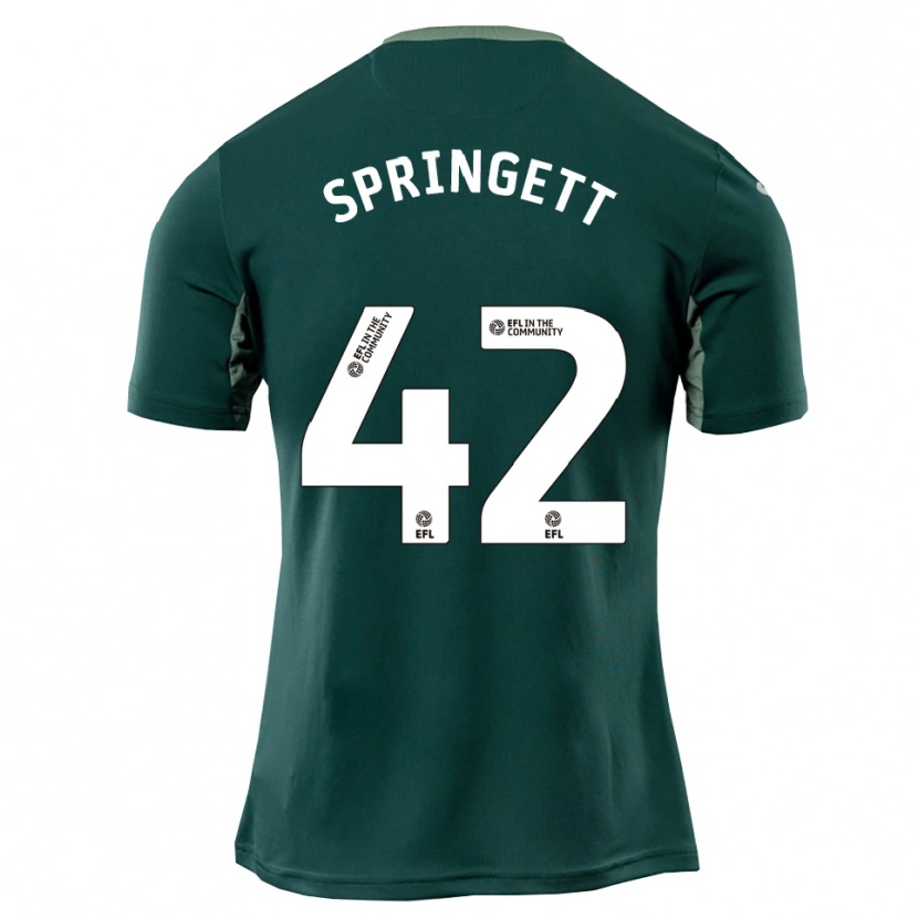 Danxen Hombre Camiseta Tony Springett #42 Verde Blanco Púrpura 2ª Equipación 2025/26 La Camisa