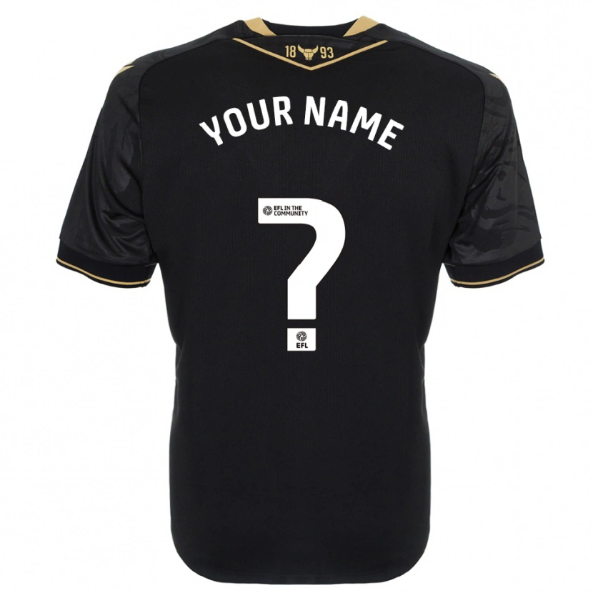 Danxen Hombre Camiseta Su Nombre #0 Negro Oro 2ª Equipación 2025/26 La Camisa