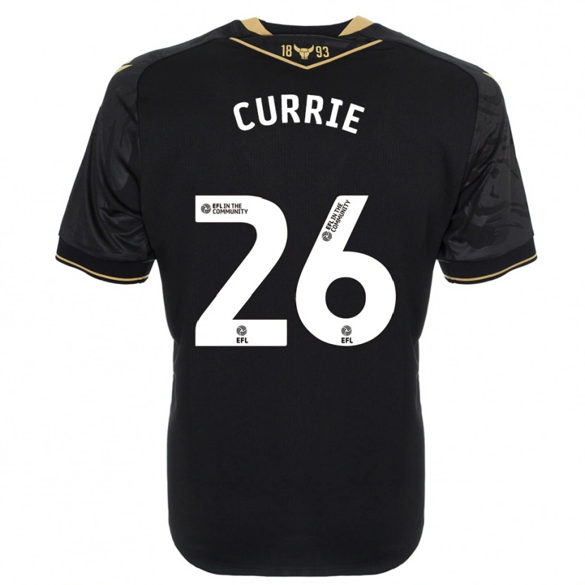 Danxen Hombre Camiseta Jack Currie #26 Negro Oro 2ª Equipación 2025/26 La Camisa
