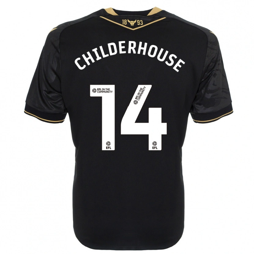 Danxen Hombre Camiseta Molly Childerhouse #14 Negro Oro 2ª Equipación 2025/26 La Camisa