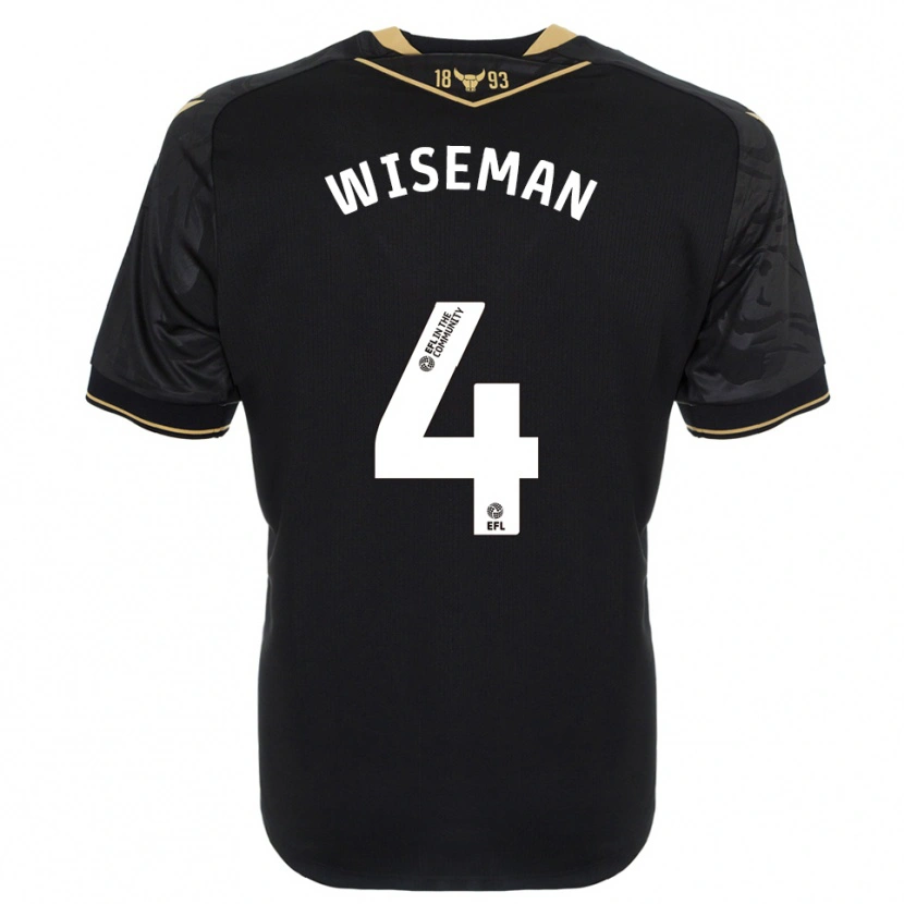 Danxen Hombre Camiseta Kate Wiseman #4 Negro Oro 2ª Equipación 2025/26 La Camisa