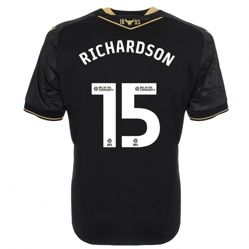 Danxen Hombre Camiseta Ellie-Mae Richardson #15 Negro Oro 2ª Equipación 2025/26 La Camisa