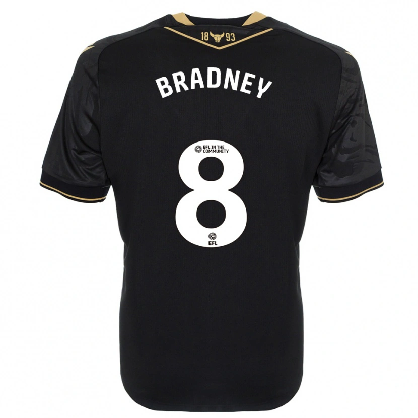 Danxen Hombre Camiseta Harrison Bradney #8 Negro Oro 2ª Equipación 2025/26 La Camisa