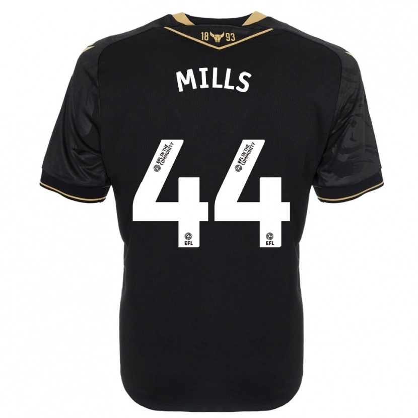 Danxen Hombre Camiseta Stanley Mills #44 Negro Oro 2ª Equipación 2025/26 La Camisa