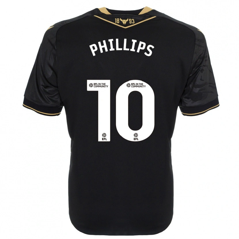 Danxen Hombre Camiseta Matt Phillips #10 Negro Oro 2ª Equipación 2025/26 La Camisa