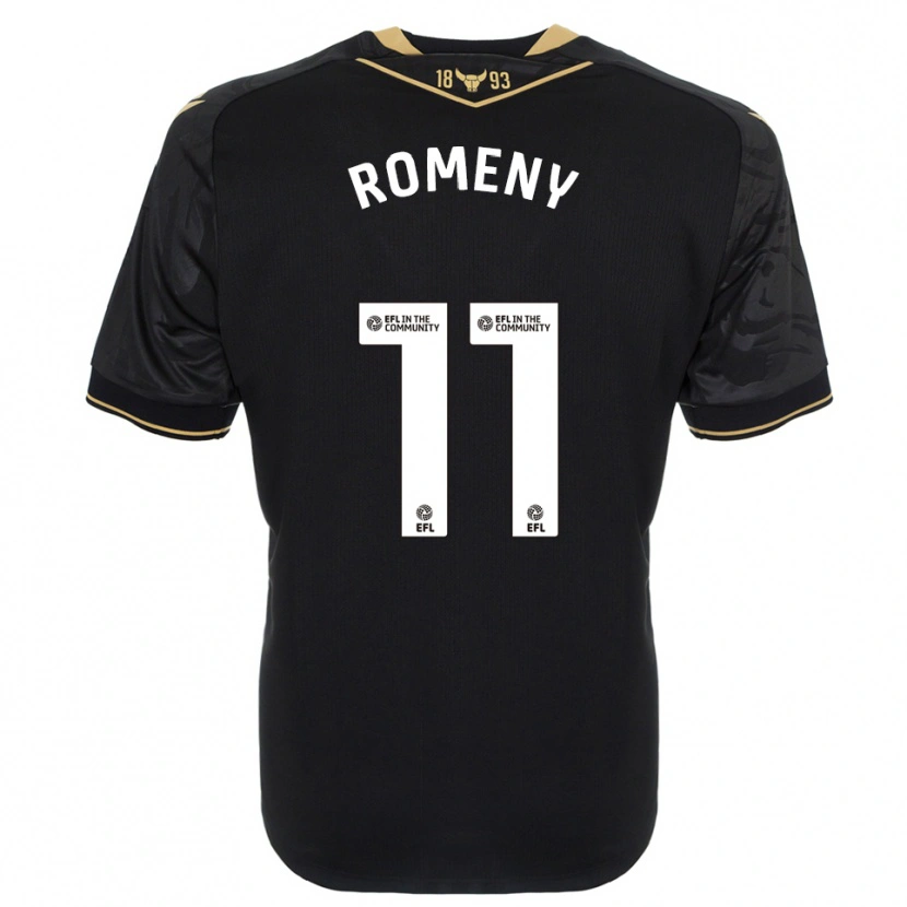 Danxen Hombre Camiseta Ole Romeny #11 Negro Oro 2ª Equipación 2025/26 La Camisa