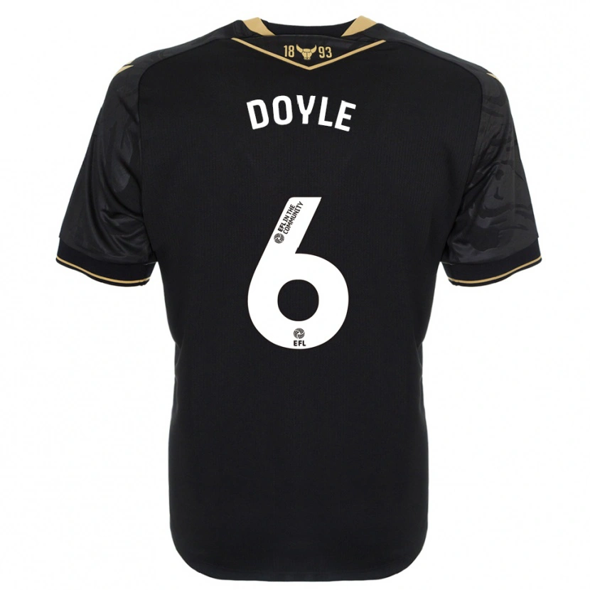 Danxen Hombre Camiseta Calum Doyle #6 Negro Oro 2ª Equipación 2025/26 La Camisa
