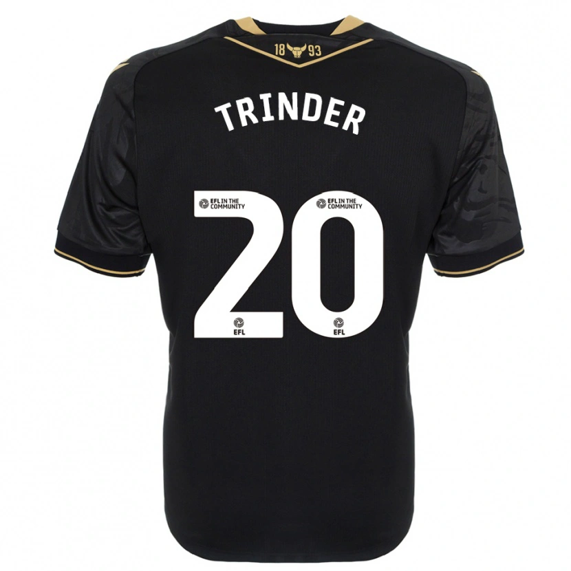 Danxen Hombre Camiseta Lucy Trinder #20 Negro Oro 2ª Equipación 2025/26 La Camisa