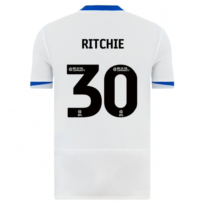 Danxen Hombre Camiseta Matt Ritchie #30 Blanco Negro 2ª Equipación 2025/26 La Camisa