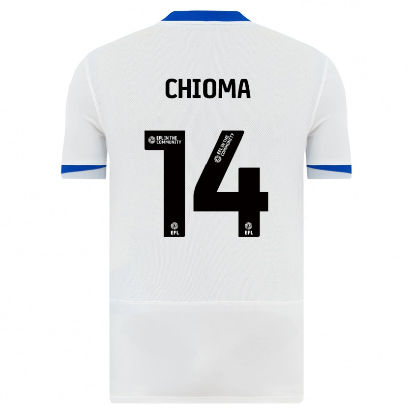 Danxen Hombre Camiseta Nathaniel Chioma #14 Blanco Negro 2ª Equipación 2025/26 La Camisa