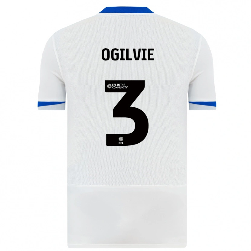 Danxen Hombre Camiseta Connor Ogilvie #3 Blanco Negro 2ª Equipación 2025/26 La Camisa