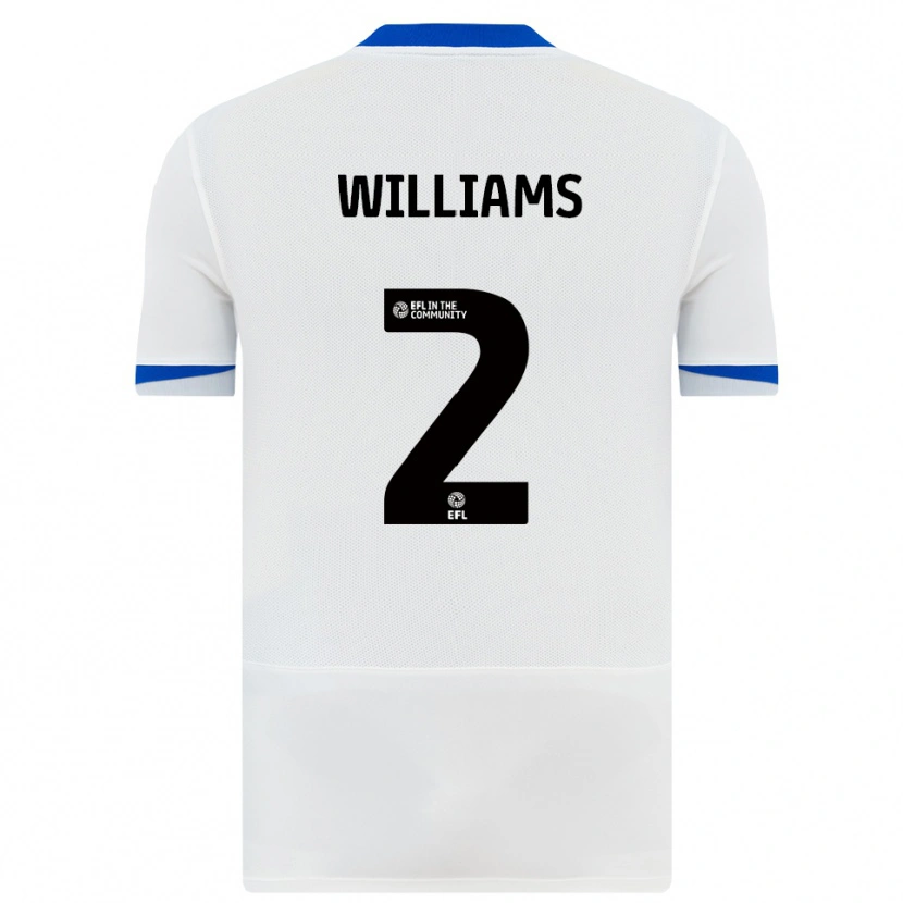 Danxen Hombre Camiseta Jordan Williams #2 Blanco Negro 2ª Equipación 2025/26 La Camisa