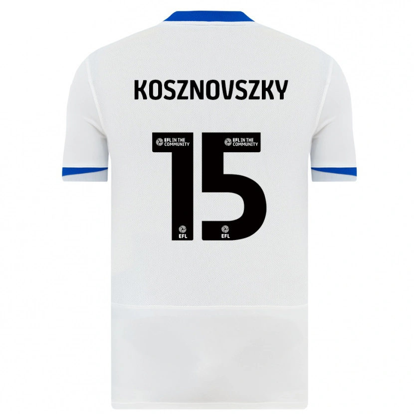Danxen Hombre Camiseta Márk Kosznovszky #15 Blanco Negro 2ª Equipación 2025/26 La Camisa