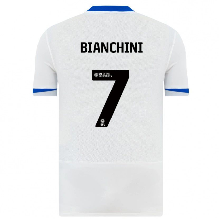 Danxen Hombre Camiseta Florian Bianchini #7 Blanco Negro 2ª Equipación 2025/26 La Camisa