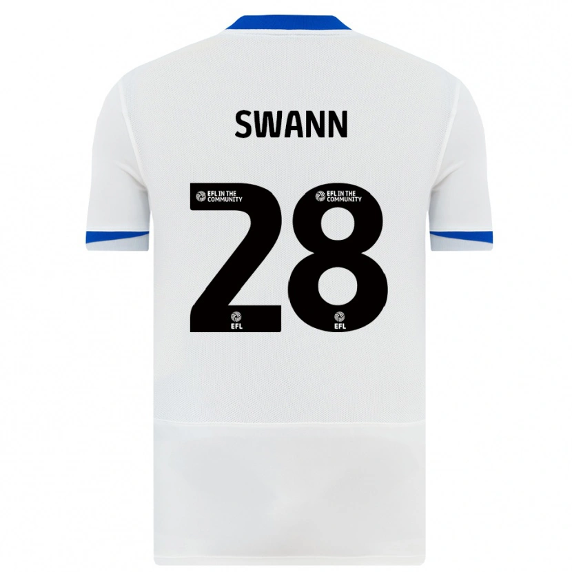 Danxen Hombre Camiseta Reuben Swann #28 Blanco Negro 2ª Equipación 2025/26 La Camisa