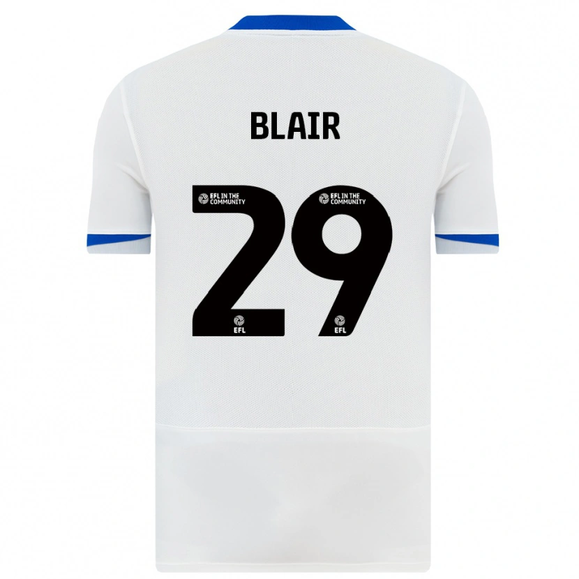 Danxen Hombre Camiseta Harvey Blair #29 Blanco Negro 2ª Equipación 2025/26 La Camisa