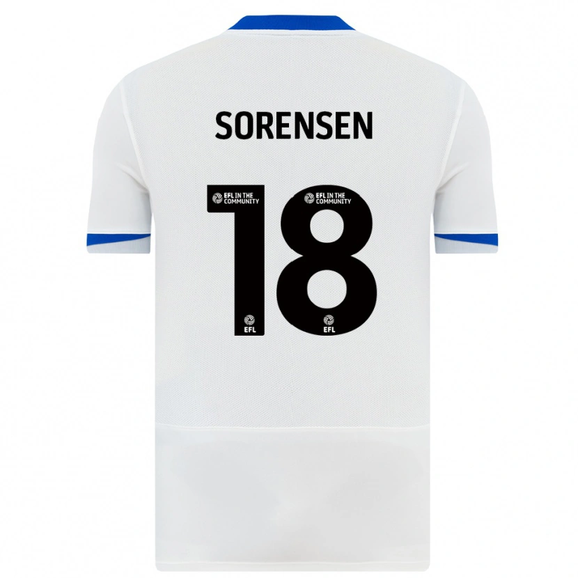 Danxen Hombre Camiseta Elias Sørensen #18 Blanco Negro 2ª Equipación 2025/26 La Camisa