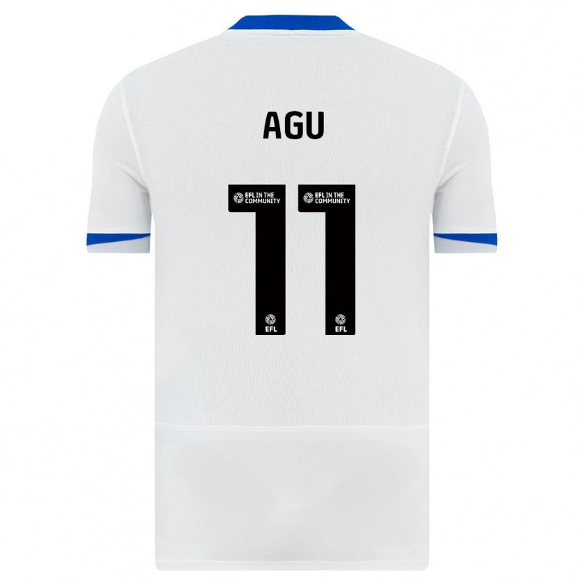 Danxen Hombre Camiseta Chinedu Agu #11 Blanco Negro 2ª Equipación 2025/26 La Camisa