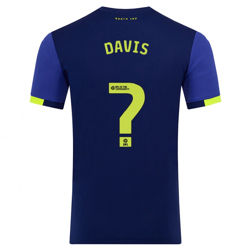 Danxen Hombre Camiseta Tommy Davis #0 Azul Marino Amarillo 2ª Equipación 2025/26 La Camisa