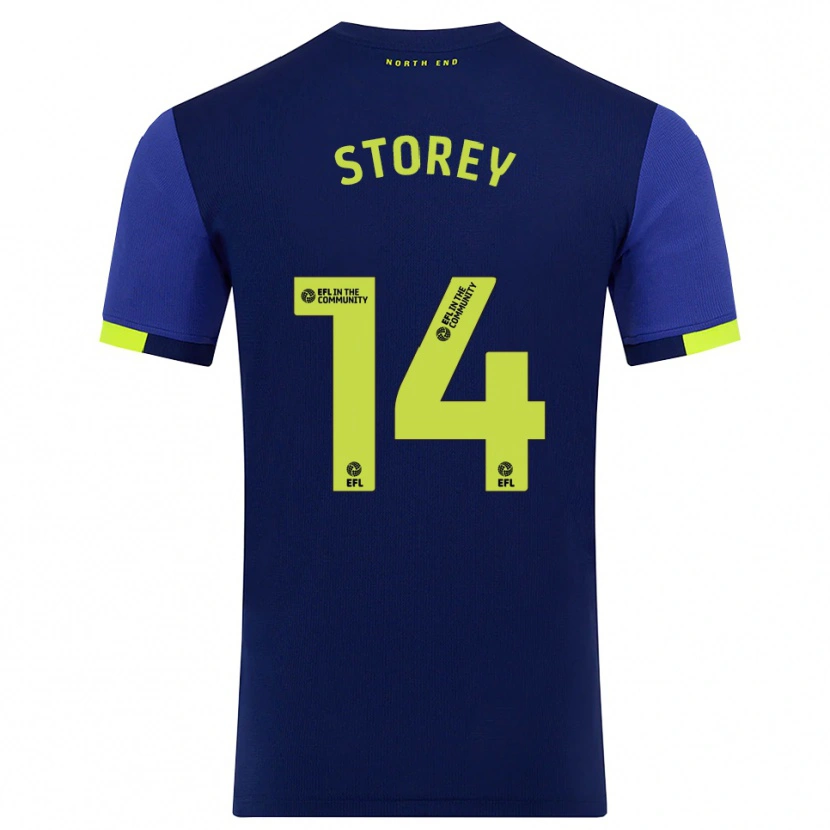 Danxen Hombre Camiseta Jordan Storey #14 Azul Marino Amarillo 2ª Equipación 2025/26 La Camisa