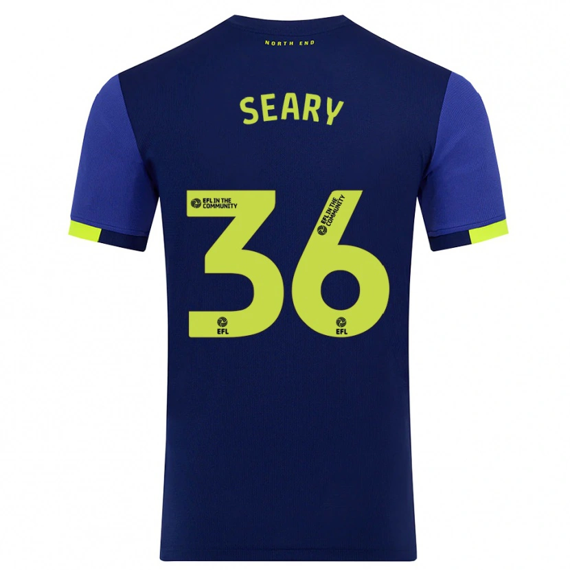 Danxen Hombre Camiseta Josh Seary #36 Azul Marino Amarillo 2ª Equipación 2025/26 La Camisa