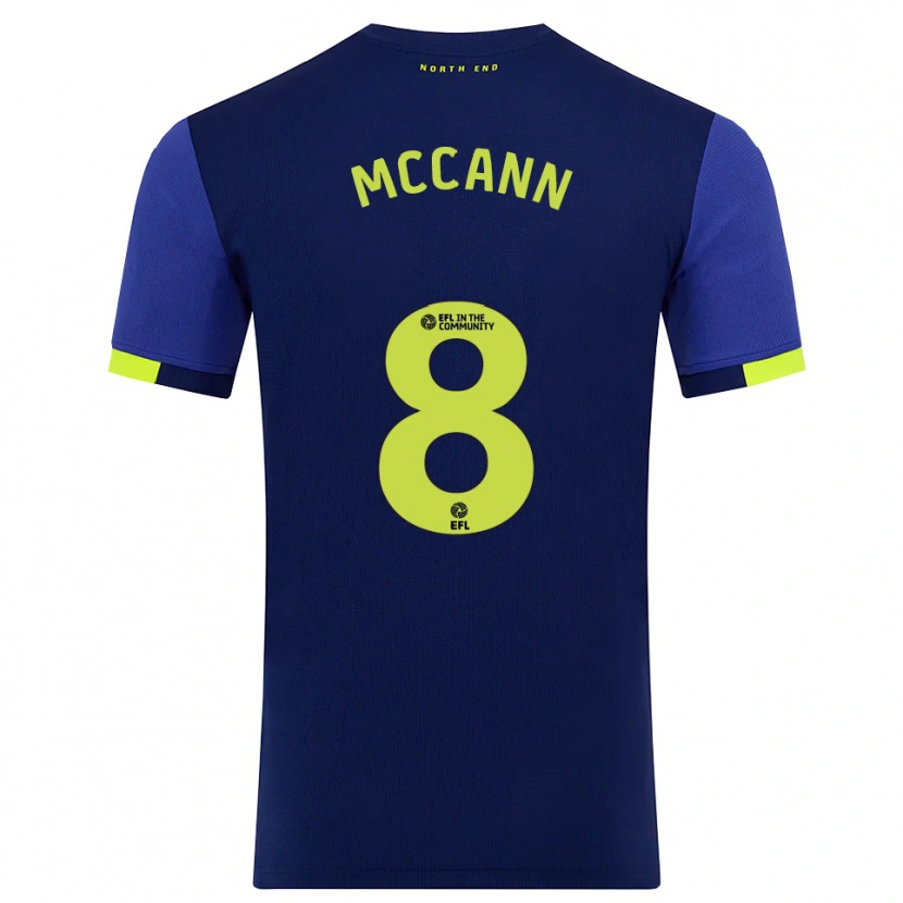 Danxen Hombre Camiseta Ali Mccann #8 Azul Marino Amarillo 2ª Equipación 2025/26 La Camisa