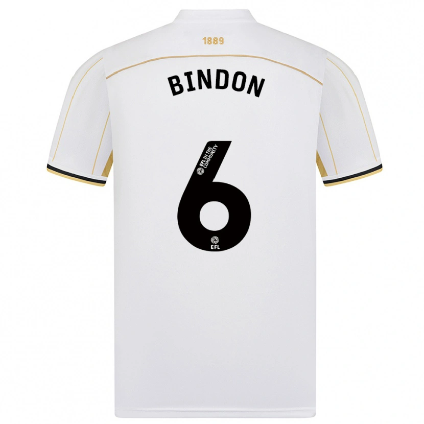 Danxen Hombre Camiseta Tyler Bindon #6 Blanco Oro 2ª Equipación 2025/26 La Camisa