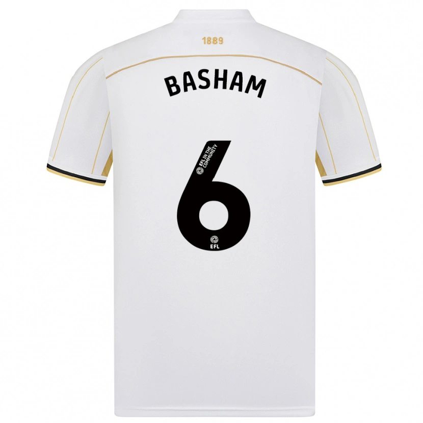 Danxen Hombre Camiseta Chris Basham #6 Blanco Oro 2ª Equipación 2025/26 La Camisa
